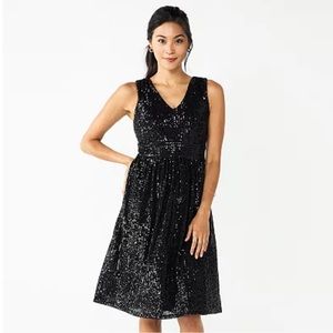 Draper James Sparkling Black Midi Dress